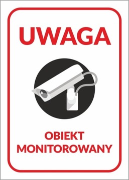 OBIEKT MONITOROWANY 21x15 - tabliczka, znak.