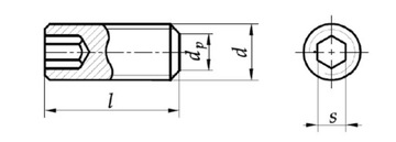 Установочный винт M10x40 с потайной головкой черный DIN 913 2 шт.