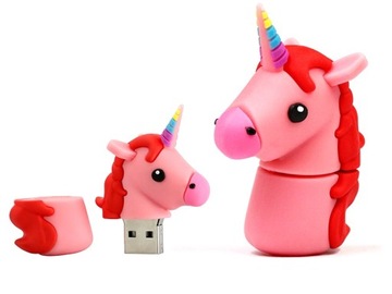 PENDRIVE USB 8 GB JEDNOROŻEC PONY RÓŻOWY BAJKA