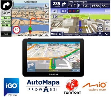 BLOW NAVIGATION GPS590 5-ДЮЙМОВЫЙ ЭКРАН КАРТЫ ЕВРОПЫ PL