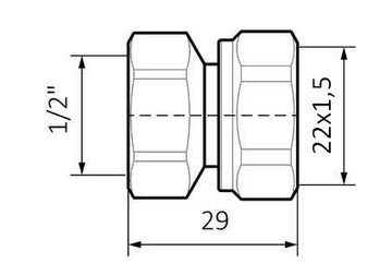 Переходник для стали M22x1,5 X 1/2' GW хром POLETTI