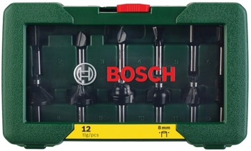 BOSCH frezy do drewna 8mm 12szt. zestaw