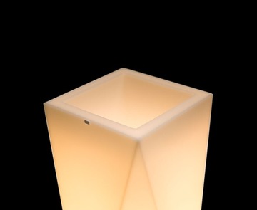 DONICA GEOMETRYCZNA LED ZIMNA DONICZKA PODŚWIETLANA 75 CM ZEWNĘTRZNA WEW.