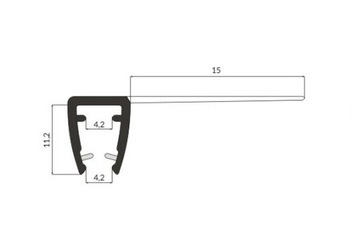 Уплотнитель для душевой кабины 3,5-5мм УК01, 160см