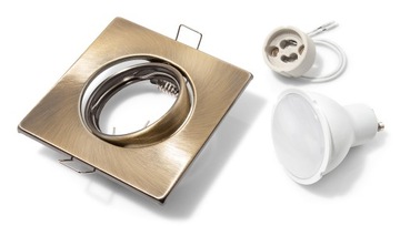 ZESTAW OPRAWA HALOGENOWA MOSIĄDZ + LED 5W + GU10