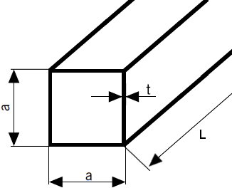 Profil stalowy zamknięty 60x60x4 długość 1000mm