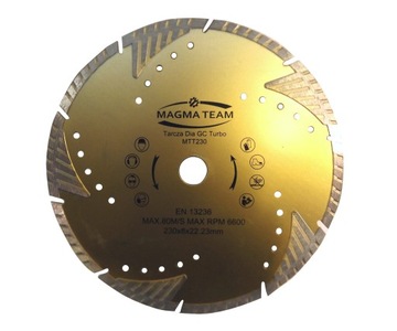 Tarcza diamentowa do cięcia betonu 230x22,2 mm głębokie ciecie 75mm