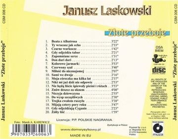 Януш Ласковский - Złote Przeboje - CD BEATA LIŚĆ