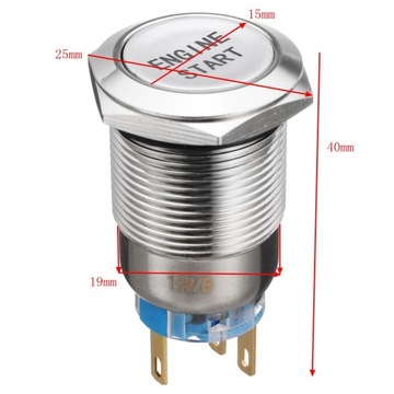 Przycisk zapłonu silnika START ENGINE zatrzaskowy