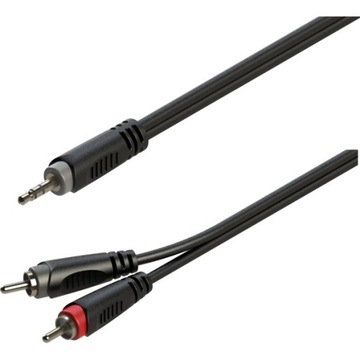 Roxtone RAYC150L1 kabel 2x RCA mały jack stereo 1m