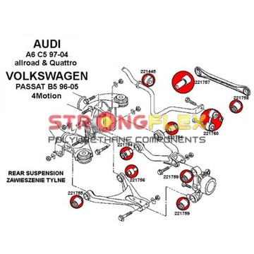 ВТУЛКА ЗАДНЕЙ ТЯГИ СХОЖЕНИЯ AUDI A6 C5 QUATTRO