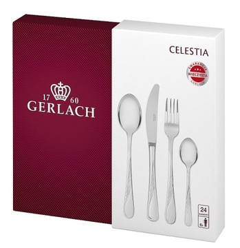 GERLACH СТОЛОВЫЕ ПРИБОРЫ CELESTIA GLOSS 24 ШТ НА 6 ЧЕЛОВЕК