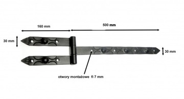 ZAWIAS PASOWY DO OKIENNIC KĄTOWY KUTY PROSTY 500mm