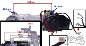 SILNIK 2T 50 cc Koło 12 13 ZIPP JUNAK KEEWAY ROMET 12cali Longija Quantum