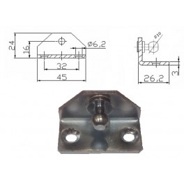 UCHWYT SPRĘŻYNY GAZOWEJ PODPORA KĄTOWA KULKA FI10