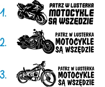 Naklejka Patrz w lusterka motocykle są wszędzie XL *WZORY *KOLORY *26cm