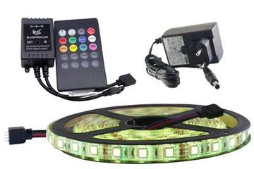 ZESTAW LED RGB 300 5050 IP65 MUZYCZNY DISCO 2.5m