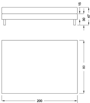 ŁÓŻKO HOTELOWE LUXOR SZENIL 80x200 + MATERAC