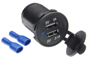 GNIAZDO ZAPALNICZKI 2 x USB 3,1A 12V 24V ŁADOWARKA