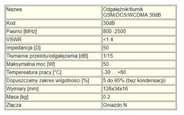 GSM/DCS/WCDMA аттенюатор 30 дБ