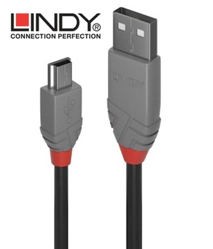 Lindy 36720 USB 2.0 A — линейный кабель Mini-B Anthra — 0,2 м