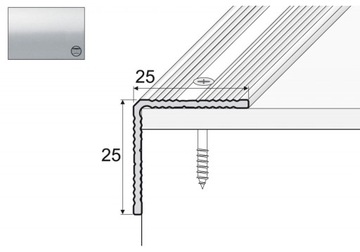 A40 Kątownik 25x25mm aluminiowy 90cm SREBRO
