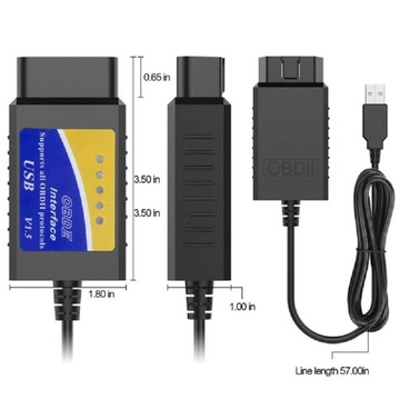 Кабельный интерфейс ELM327 OBD2 + CAN USB + ПРОГРАММА ОЧИСТКИ ОШИБОК