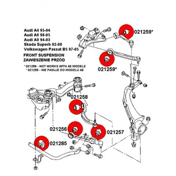 САЙЛЕНТБЛОК НИЖНЕГО РЫЧАГА VW PASSAT B5 ПОЛИУРЕТАН
