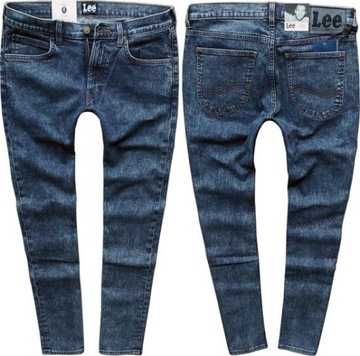 LEE LUKE jeansy rurki PUNK BLUE stretch W29 L34