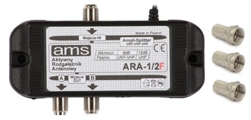 Rozgałęźnik antenowy DVB-T2 aktywny ARA 1/2F 2TV