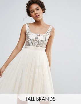 LITTLE MISTRESS mini sukienka cekiny tiul L 40