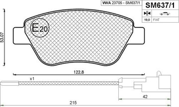 ПЕРЕДНИЕ КОЛОДКИ FIAT ALBEA GRANDE PUNTO STILO LINEA