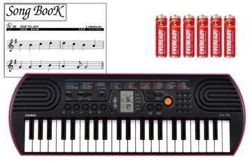 CASIO SA-78 Mini-Keyboard różowy+Baterie