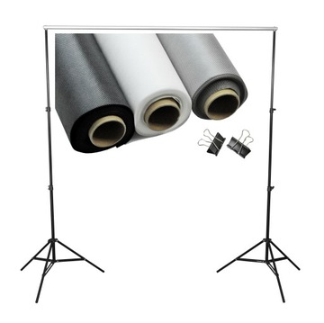 ZESTAW DO ZAWIESZANIA + 3 TŁA FOTOGRAFICZNE 1.6x5m