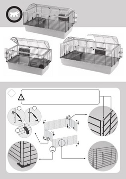 FERPLAST CASITA 100 Большая клетка для грызунов, кроликов, свиней Kavia, 96x57x56см