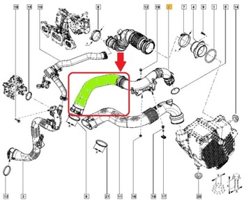 ШЛАНГ ТУРБО ИНТЕРКУЛЕРА RENAULT KADJAR 1.2 tce