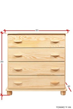 сосновый комод 4S 80x80x40, массивная обработка