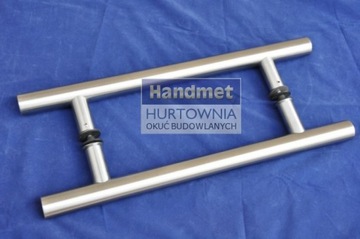 фото ориг. №5, Handle bilateral fasteners for doors glass door handle stainless steel inox 46 centimeters