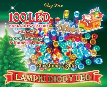 Lampki choinkowe 100 LED 6m Niebieskie 8 funkcji