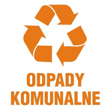 Odpady komunalne 1 znak 15x15 naklejka