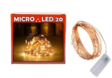 LAMPKI MICRO DRUCIKI 20 LED MIKRO NA BATERIE