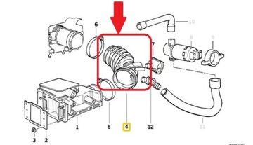 РЕЗИНОВАЯ ТРУБКА ШЛАНГ РАСХОДОМЕРА BMW 3 E36 316 M43