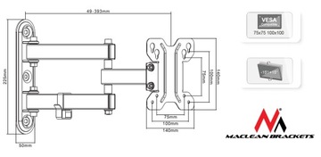 КРОНШТЕЙН ДЛЯ ТВ-МОНИТОРА TV LCD LED OLED QLED РЕГУЛИРУЕМЫЙ VESA