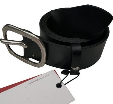 MUSTANG pasek elegancki skóra czarny black 85