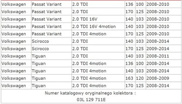 ВПУСКНОЙ ПАТРУБОК 2.0 TDI AUDI A3 A4 A5 A6 Q5 TT