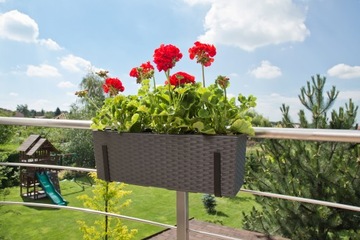 Держатель балконного ящика металлический, регулируемый, универсальный, черный, 1 шт.