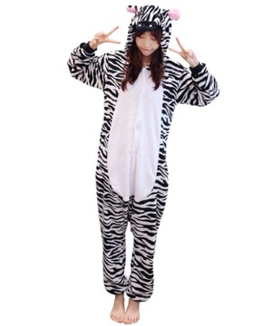 PIŻAMA ZWIERZĘTA JEDNOCZĘŚCIOWA ZEBRA L