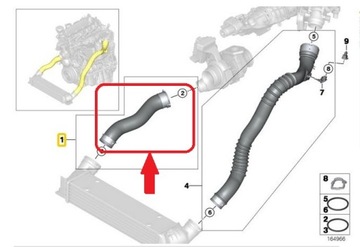 ШЛАНГ ТУРБОИНТЕРКУЛЕРА BMW 1 11617802752