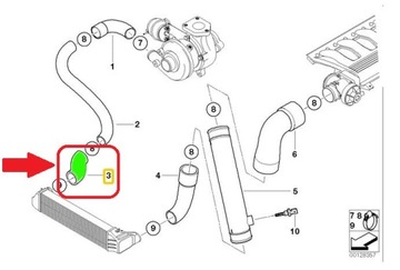 ТРУБКА ИНТЕРКУЛЕРА BMW 5 E39 525d 530d 1161-2249669