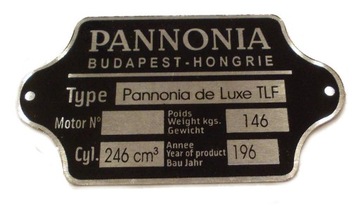 TABLICZKA ZNAMIONOWA PANNONIA de LUXE 250 TLF T027